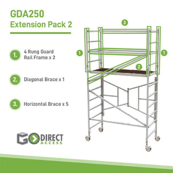 Extension pack for GDA250 Mobile Scaffolding Tower